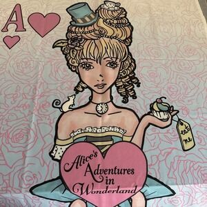 Storiarts Alice in Wonderland Throw Blanket Pink White Rabbit 74x37 Thin